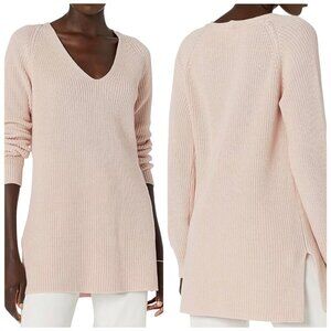 Goodthreads Vintage Pink Cotton V-Neck Tunic Sweater XXL NWT Soft Knit